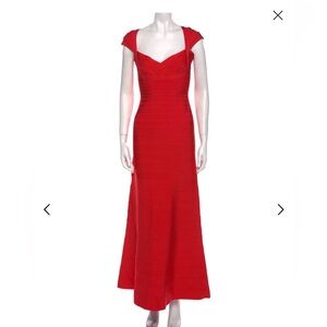 Herve Leger Vibrant Red Maxi Dress